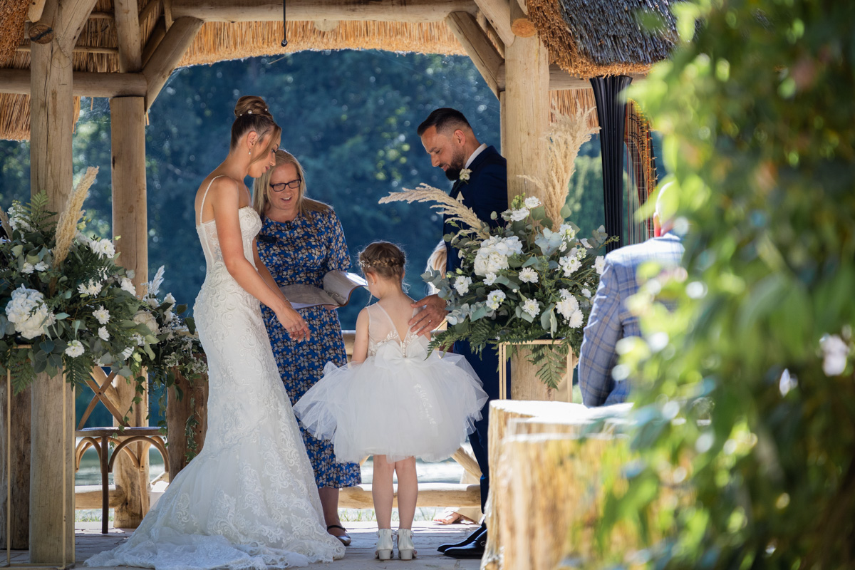Deb Reed Celebrant Colchester Essex, officiating at the wedding of Cheyney and Albert.
